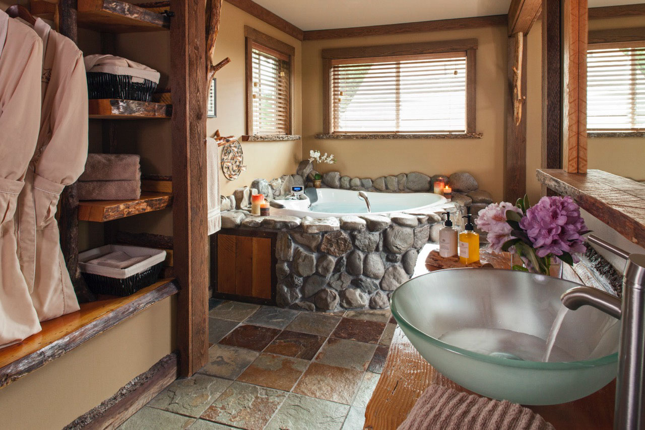 luxury cabin bathroom